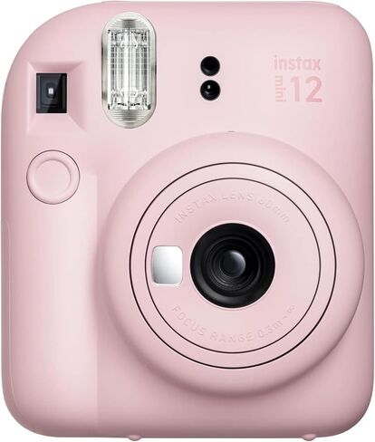 Fujifilm Instax Mini 12 Camera with Fujifilm Instant Mini Film (40 Sheets) Bundle with + Sunshine Photo Microfiber Cleaning Cloth (Blossom Pink) in Saudi Arabia