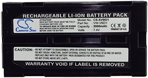 Compatible with Battery for Panasonic AG-BP15P, CGR-B/202, CGR-B/202A1B, SDR-H20EG-S, SDR-H20E-S, SDR-H250, SDR-H250EB-S, SDR-H250EG-S, SDR-H250E-S, SDR-H280 (2000mAh) in Saudi Arabia