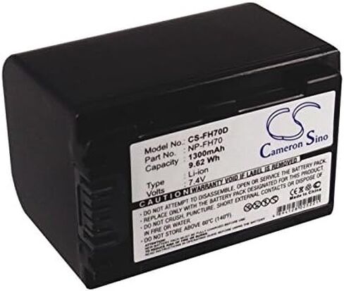 Compatible with Battery for Sony NP-FH70, HDR-UX20, HDR-UX20/E, HDR-UX3E, HDR-UX5, HDR-UX5E, HDR-UX7, HDR-UX7E, HDR-UX9E (1300mAh) in Saudi Arabia