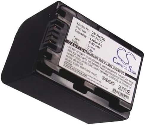 Compatible with Battery for Sony NP-FH70, HDR-UX20, HDR-UX20/E, HDR-UX3E, HDR-UX5, HDR-UX5E, HDR-UX7, HDR-UX7E, HDR-UX9E (1300mAh) in Saudi Arabia