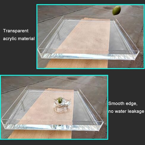 Transparent Acrylic Storage Box Floating Photography Props Shooting Tray Shallow Water Tray Decoration, Desktop Photography Props Tray(50x50x5cm/19.7x19.7x2in) in Saudi Arabia