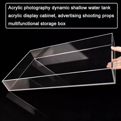 Transparent Acrylic Storage Box Floating Photography Props Shooting Tray Shallow Water Tray Decoration, Desktop Photography Props Tray(50x50x5cm/19.7x19.7x2in) in Saudi Arabia