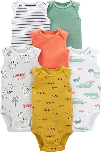 Simple Joys by Carter's Baby Boys' 6-Pack Short-Sleeve Bodysuit in Saudi Arabia