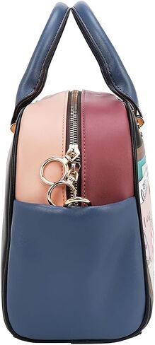 Nicole Lee Nikky Bag Nostalgia Satchel Handbag, Floral Print, Eco-Leather, Zipper Closure, Removable Shoulder Strap, Dual Handles, Fall (NOSTALGIA) in Saudi Arabia