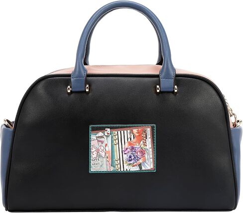 Nicole Lee Nikky Bag Nostalgia Satchel Handbag, Floral Print, Eco-Leather, Zipper Closure, Removable Shoulder Strap, Dual Handles, Fall (NOSTALGIA) in Saudi Arabia
