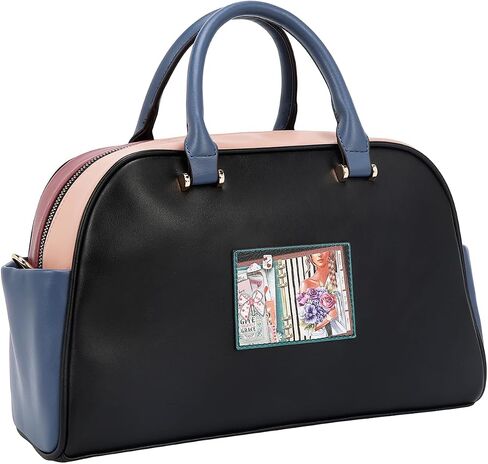 Nicole Lee Nikky Bag Nostalgia Satchel Handbag, Floral Print, Eco-Leather, Zipper Closure, Removable Shoulder Strap, Dual Handles, Fall (NOSTALGIA) in Saudi Arabia