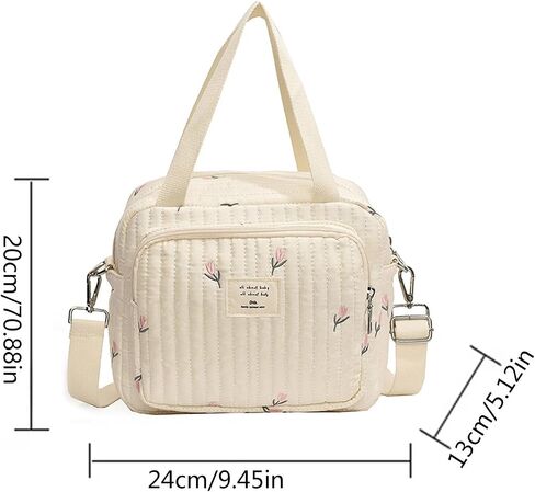 Stylish Embroidered Maternity Bag For Mom Spacious Baby Diaper Hand Bag Infants Travel Organizers Mummy Handbag in Saudi Arabia