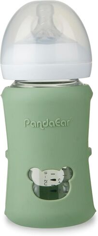 مجموعة من 3 أكمام من السيليكون من PandaEar لزجاجات الأطفال المصنوعة من الزجاج الطبيعي من Philips Avent سعة 8 أونصة، حامل زجاجات مقاوم للكسر والحرارة، خالٍ من مادة BPA، متوافق مع زجاجات Avent الزجاجية سعة 8 أونصة، أزرق وأخضر وبيج in Kuwait