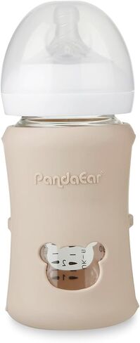 مجموعة من 3 أكمام من السيليكون من PandaEar لزجاجات الأطفال المصنوعة من الزجاج الطبيعي من Philips Avent سعة 8 أونصة، حامل زجاجات مقاوم للكسر والحرارة، خالٍ من مادة BPA، متوافق مع زجاجات Avent الزجاجية سعة 8 أونصة، أزرق وأخضر وبيج in Kuwait