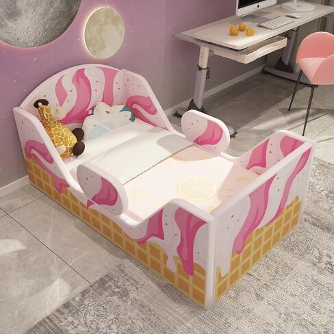 Toddler Bed, Child Bed for Kids with Extra Safty Broad, Standard Crib Size Toddler Bed, Certified Fabric Toddler Beds,Toddler Flood Bed (Gray) in Saudi Arabia