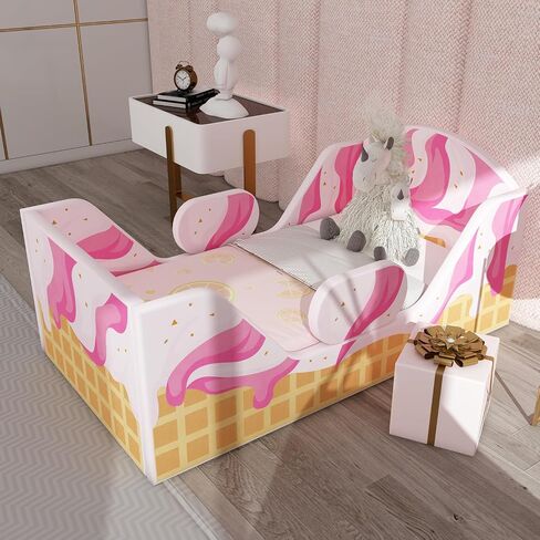 Toddler Bed, Child Bed for Kids with Extra Safty Broad, Standard Crib Size Toddler Bed, Certified Fabric Toddler Beds,Toddler Flood Bed (Gray) in Saudi Arabia