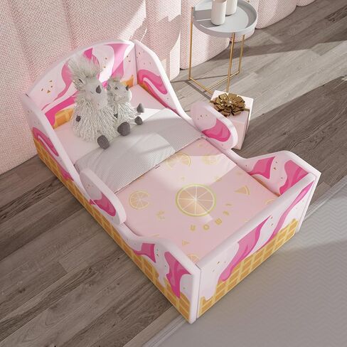 Toddler Bed, Child Bed for Kids with Extra Safty Broad, Standard Crib Size Toddler Bed, Certified Fabric Toddler Beds,Toddler Flood Bed (Gray) in Saudi Arabia