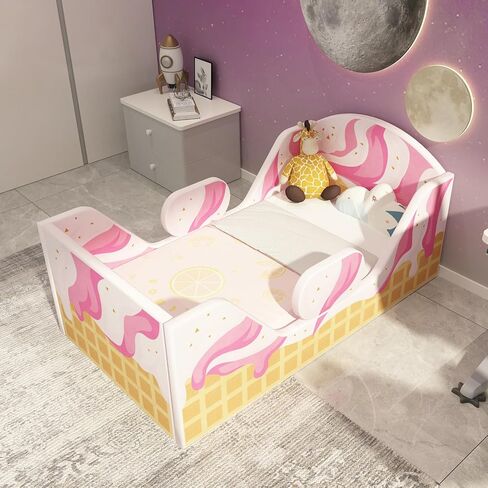 Toddler Bed, Child Bed for Kids with Extra Safty Broad, Standard Crib Size Toddler Bed, Certified Fabric Toddler Beds,Toddler Flood Bed (Gray) in Saudi Arabia
