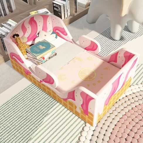 Toddler Bed, Child Bed for Kids with Extra Safty Broad, Standard Crib Size Toddler Bed, Certified Fabric Toddler Beds,Toddler Flood Bed (Gray) in Saudi Arabia