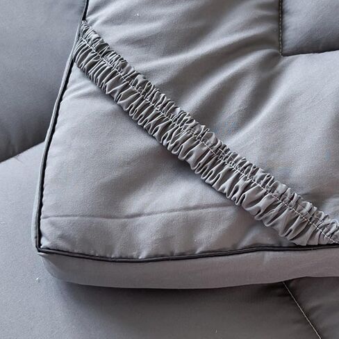 Soulzzz Grey Mattress Pad Cover Soft Extra Thick Cooling Mattress Topper Pillow Breathable Top Mattress Cover Quilted Fitted Mattress Protector for Bed 48x80x4 in Saudi Arabia
