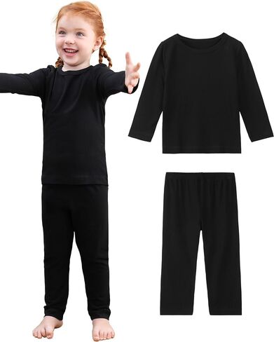 DIPUG Toddler Pajamas Long Sleeve Pajama Set for Kids Girls Pjs Boys Solid Soft Sleepwear 12M-7Y in Saudi Arabia