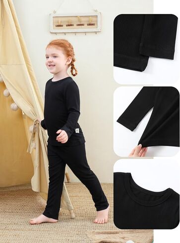 DIPUG Toddler Pajamas Long Sleeve Pajama Set for Kids Girls Pjs Boys Solid Soft Sleepwear 12M-7Y in Saudi Arabia