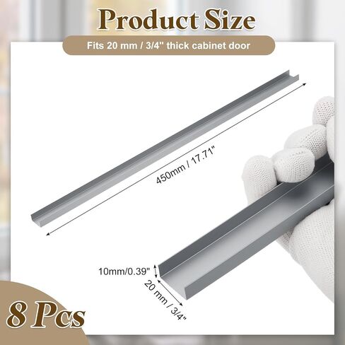 uxcell 4pcs Aluminum Alloy Cabinet Edge Protectors, 18" Slip On Drawer Protector Edge Guard for 13/16" Thick Kitchen Cabinets Frame, Bronze in Saudi Arabia