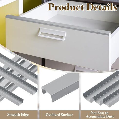 uxcell 4pcs Aluminum Alloy Cabinet Edge Protectors, 18" Slip On Drawer Protector Edge Guard for 13/16" Thick Kitchen Cabinets Frame, Bronze in Saudi Arabia