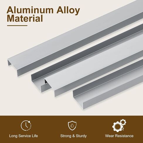 uxcell 4pcs Aluminum Alloy Cabinet Edge Protectors, 18" Slip On Drawer Protector Edge Guard for 13/16" Thick Kitchen Cabinets Frame, Bronze in Saudi Arabia