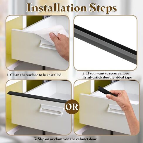 uxcell 4pcs Aluminum Alloy Cabinet Edge Protectors, 18" Slip On Drawer Protector Edge Guard for 13/16" Thick Kitchen Cabinets Frame, Bronze in Saudi Arabia