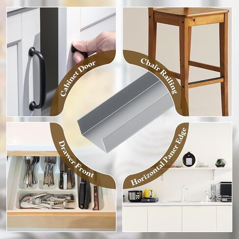 uxcell 4pcs Aluminum Alloy Cabinet Edge Protectors, 18" Slip On Drawer Protector Edge Guard for 13/16" Thick Kitchen Cabinets Frame, Bronze in Saudi Arabia