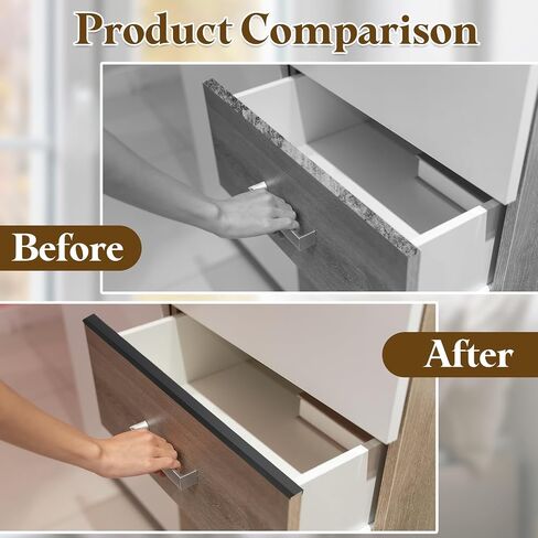 uxcell 4pcs Aluminum Alloy Cabinet Edge Protectors, 18" Slip On Drawer Protector Edge Guard for 13/16" Thick Kitchen Cabinets Frame, Bronze in Saudi Arabia