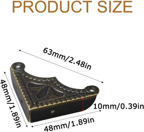 24 Pcs Metal Corner Guard Decorative Edge Safety Protector for Cabinets Furniture Tables Jewellery Boxes Cases (Bronze Medium) in Kuwait