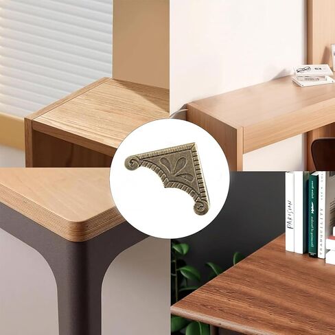 24 Pcs Metal Corner Guard Decorative Edge Safety Protector for Cabinets Furniture Tables Jewellery Boxes Cases (Bronze Medium) in Kuwait