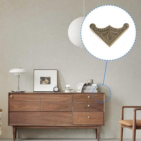 24 Pcs Metal Corner Guard Decorative Edge Safety Protector for Cabinets Furniture Tables Jewellery Boxes Cases (Bronze Medium) in Kuwait