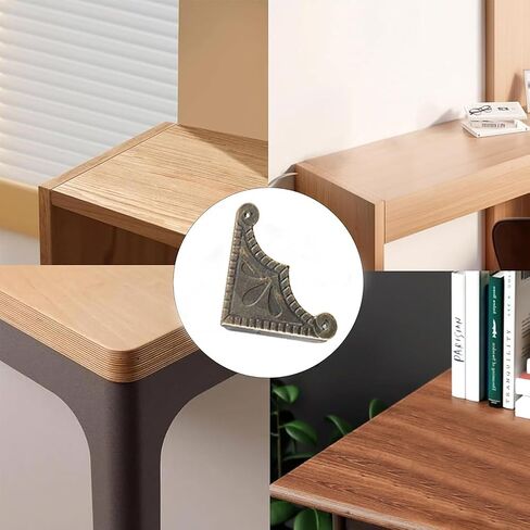 24 Pcs Metal Corner Guard Decorative Edge Safety Protector for Cabinets Furniture Tables Jewellery Boxes Cases (Bronze Medium) in Saudi Arabia