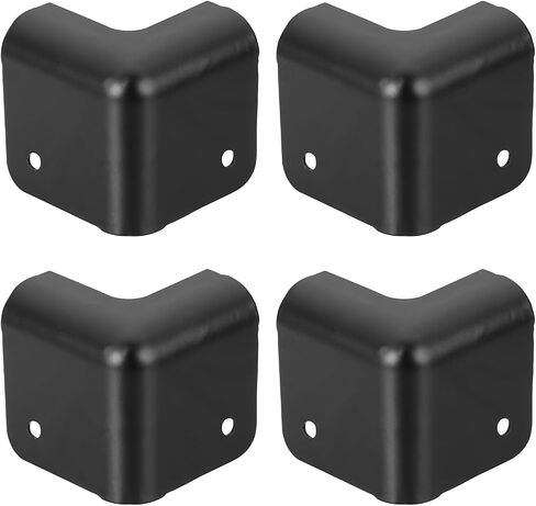uxcell 4 Pcs 1.22" x 1.22" Speaker Corner Protectors, Iron Box Corner Edge Guard for Speaker, Guitar, Stage, Cabinets, Accessories Replacement, Black in Saudi Arabia