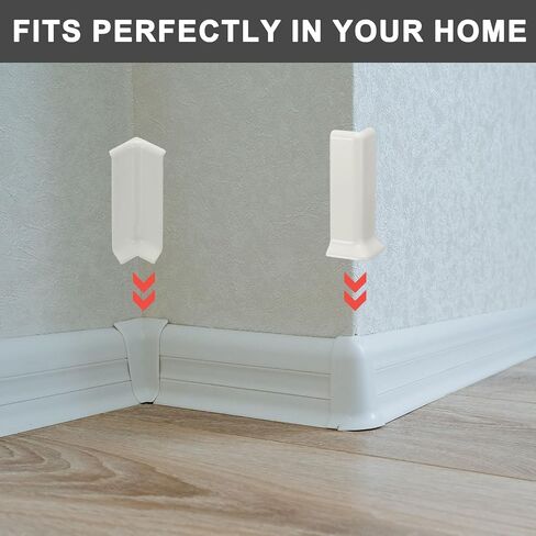 uxcell Self Adhesive Baseboard Corner Blocks, 3.23 Inch Wall Edge Corner Protector 3 Inside + 3 Outside Corners-Connector for Wall Floor Furniture Edge(Gray) in Saudi Arabia