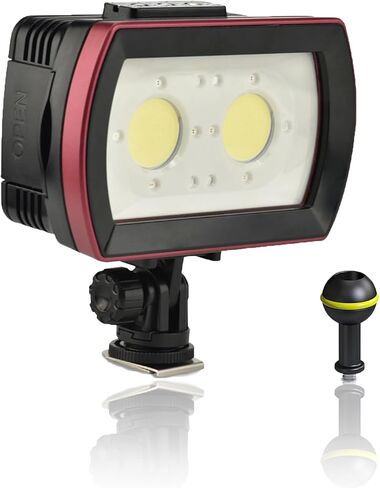 مصباح فيديو LED للغوص، مصباح غوص SL-21 متوافق مع Gopro، مصباح يدوي مقاوم للماء بطول 130 قدم/40 متر باللون الأبيض والأحمر والأزرق، ومصابيح ملء الكاميرا تحت الماء 3500 لومن مع محول YS برأس كروي in Kuwait
