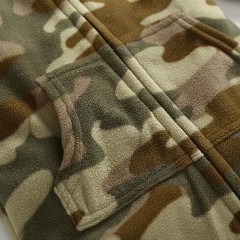 Baby camo Fleece Bodysuit Army Infant One Piece Camouflage Hooded Zipper Romper Outerwear Newborn Outfit in Saudi Arabia