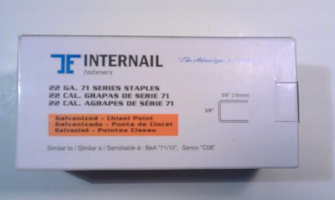 22 Gauge 3/8" Long 3/8" Crown Galvanized Upholstery Staple C06 71/10 10,000 Per Box in Saudi Arabia