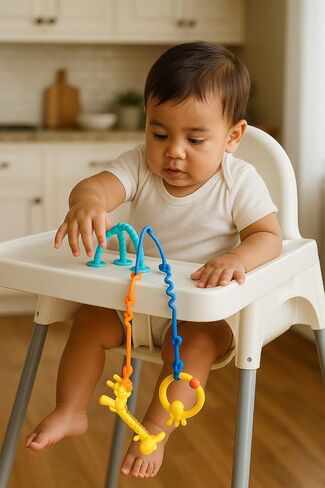 ألعاب Weyú Baby الحسية - ألعاب شفط للكراسي العالية، تخفيف تسنين الطفل، أنسجة حسية، أشرطة ألعاب للأطفال، أساسيات السفر للرضع والأطفال الصغار والأطفال المصابين بالتوحد in Saudi Arabia