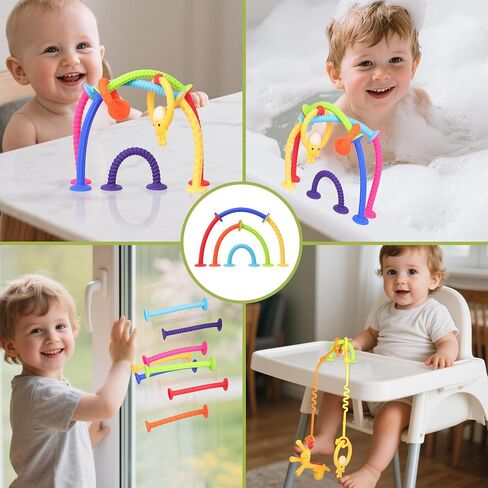 ألعاب Weyú Baby الحسية - ألعاب شفط للكراسي العالية، تخفيف تسنين الطفل، أنسجة حسية، أشرطة ألعاب للأطفال، أساسيات السفر للرضع والأطفال الصغار والأطفال المصابين بالتوحد in Saudi Arabia