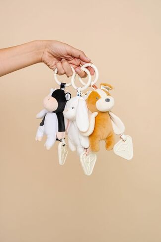 Copper Pearl On-The-Go Plush: Clip On Baby Toys for Travel, Soft Stuffed Bunny Plush with Teether for Sensory Development - Bella Bunny in Saudi Arabia