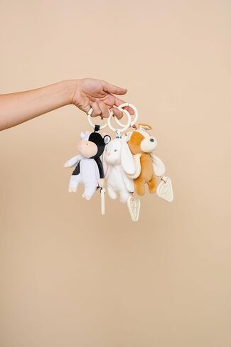 Copper Pearl On-The-Go Plush: Clip On Baby Toys for Travel, Soft Stuffed Bunny Plush with Teether for Sensory Development - Bella Bunny in Saudi Arabia