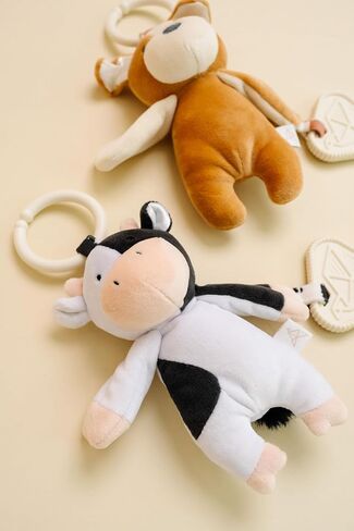 Copper Pearl On-The-Go Plush: Clip On Baby Toys for Travel, Soft Stuffed Bunny Plush with Teether for Sensory Development - Bella Bunny in Saudi Arabia