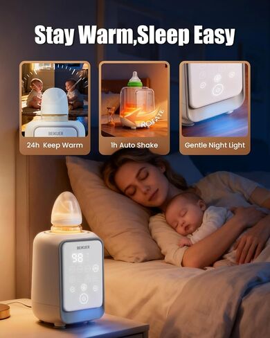 12-in-1 Baby Bottle Warmer for Breastmilk, 98°F 2m Fast Heating Milk Warmers, 24H Locks Nutrients with 360° Swirlable Heat, Precise Even Warming & Temperature Control, Fits All Bottles, Bags, Jars in Saudi Arabia
