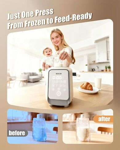 12-in-1 Baby Bottle Warmer for Breastmilk, 98°F 2m Fast Heating Milk Warmers, 24H Locks Nutrients with 360° Swirlable Heat, Precise Even Warming & Temperature Control, Fits All Bottles, Bags, Jars in Saudi Arabia