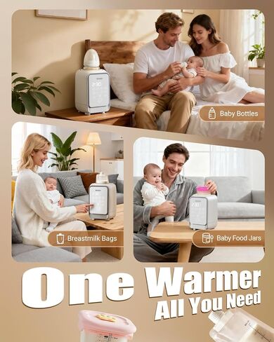 12-in-1 Baby Bottle Warmer for Breastmilk, 98°F 2m Fast Heating Milk Warmers, 24H Locks Nutrients with 360° Swirlable Heat, Precise Even Warming & Temperature Control, Fits All Bottles, Bags, Jars in Saudi Arabia