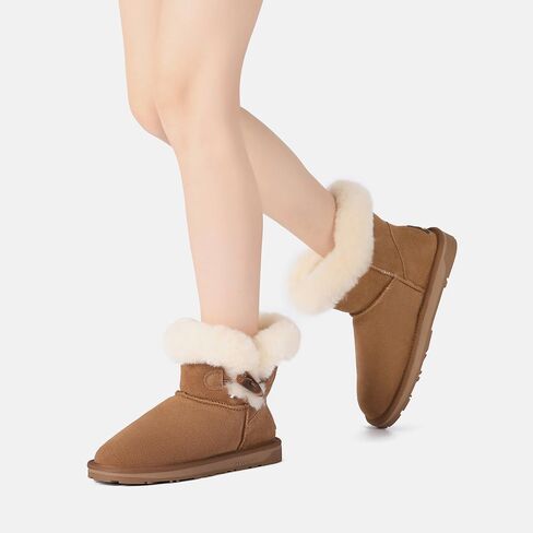EVERAU Women Robin Horn Toggle button Mini Boots in Saudi Arabia