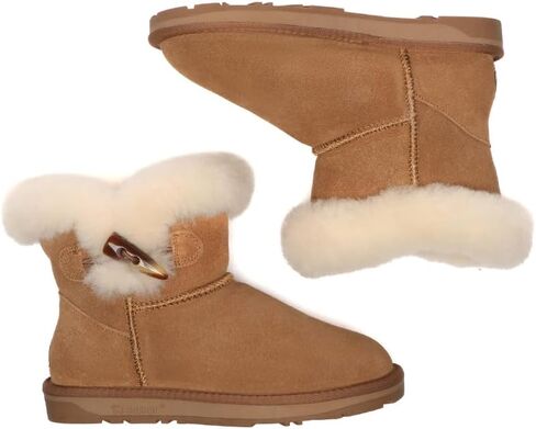 EVERAU Women Robin Horn Toggle button Mini Boots in Saudi Arabia