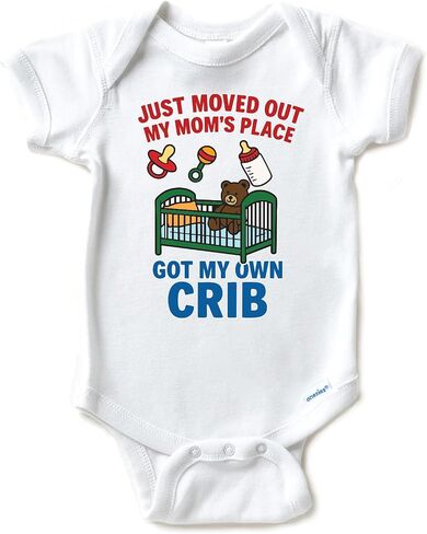 Sprinkles And Jam Funny Baby Boy Onesie: Just Moved Out - Got My Own Crib in Saudi Arabia