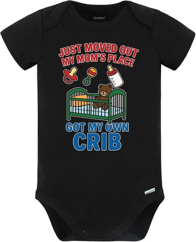 Sprinkles And Jam Funny Baby Boy Onesie: Just Moved Out - Got My Own Crib in Saudi Arabia