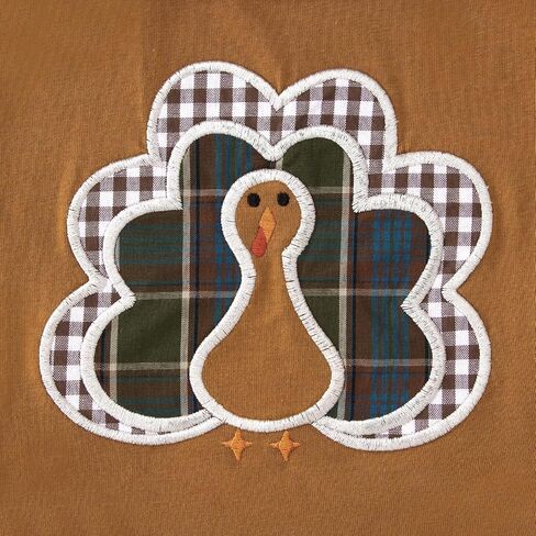 CM C&M WODRO Infant Baby Boy Thanksgiving Outfit Turkey Embroidery Onesie Long Sleeve Collared Bodysuit Romper Fall Clothes in Saudi Arabia