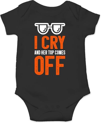 CBTwear I Cry and Her Top يأتي - زي رجالي مضحك للسيدات - بدلة أطفال لطيفة من قطعة واحدة in Saudi Arabia